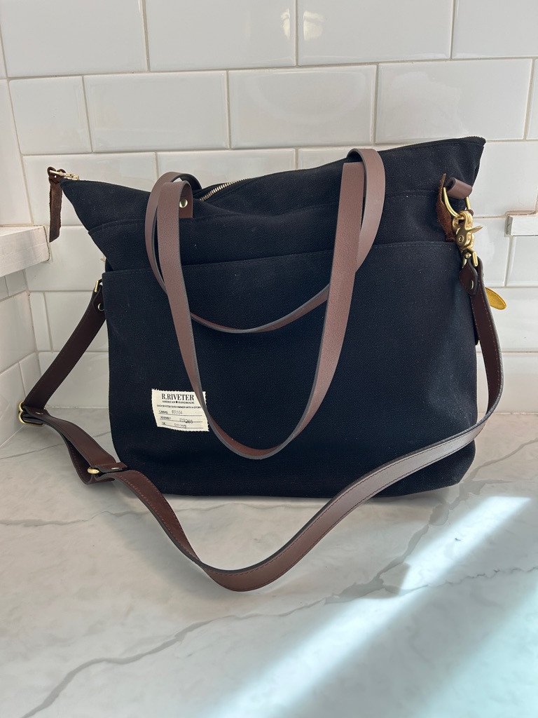 R.Riveter Military Spouse Designed And Crafted Mixed Media Tote- Ada